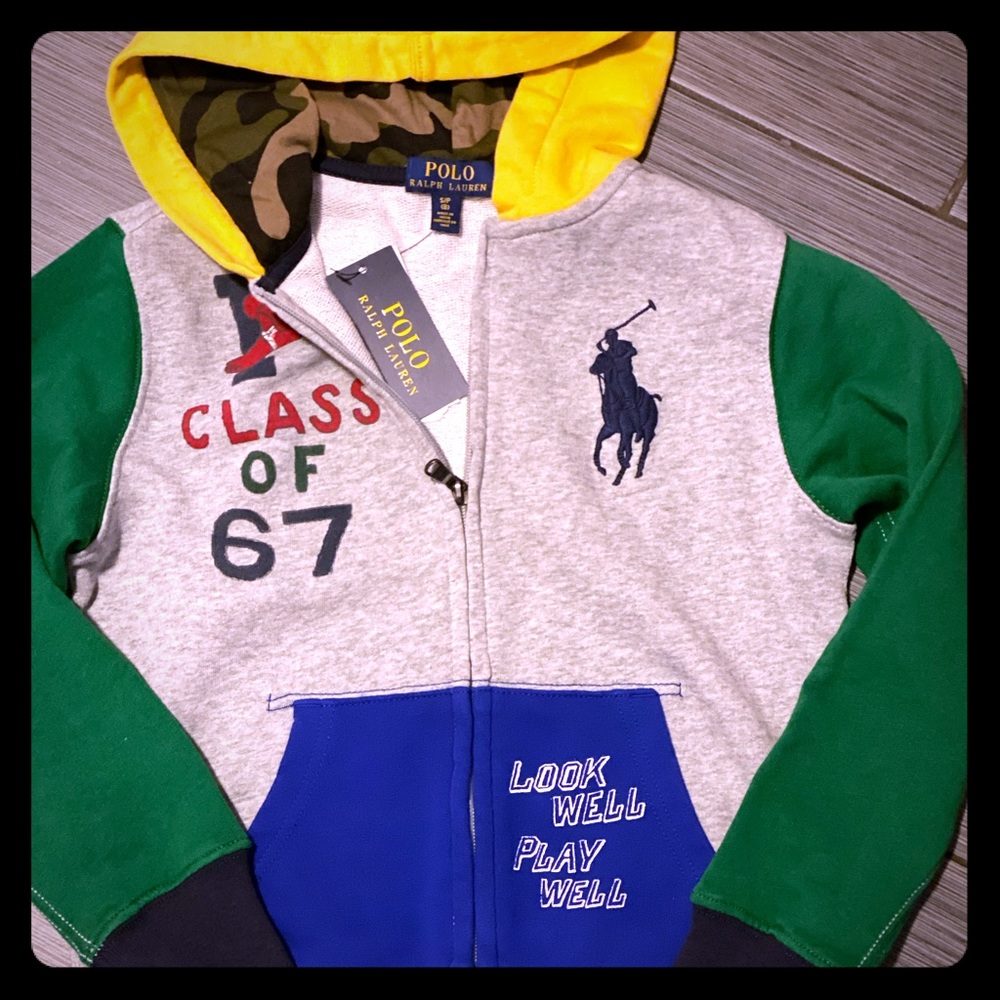 Polo sweat jacket size 8 kids.  New with tags!